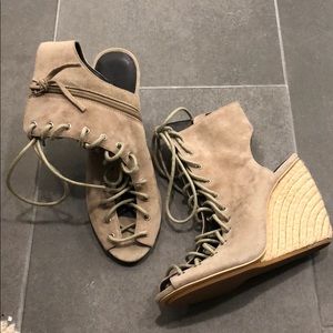 Rebecca Minkoff tan suede wedges